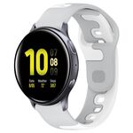 Per Samsung Galaxy Watch Active 2 40mm 20mm cinturino in silicone bicolore (grigio + bianco)