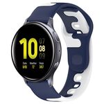 Per Samsung Galaxy Watch Active 2 40mm 20mm cinturino in silicone bicolore (blu + bianco)