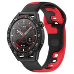 Per Huawei Watch GT3 SE cinturino in silicone bicolore da 22 mm (nero + rosso)