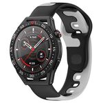 Per Huawei Watch GT3 SE cinturino in silicone bicolore da 22 mm (nero + grigio)