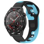 Per Huawei Watch GT3 SE cinturino in silicone bicolore da 22 mm (nero + blu)