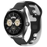 Per Huawei Watch Buds cinturino in silicone bicolore da 22 mm (nero + grigio)