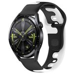 Per Huawei Watch GT3 46mm 22mm cinturino in silicone bicolore (nero + bianco)