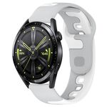 Per Huawei Watch GT3 46mm 22mm cinturino in silicone bicolore (grigio + bianco)