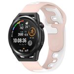 Per Huawei Watch GT Runner cinturino in silicone bicolore da 22 mm (rosa + bianco)