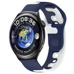 Per Huawei Watch 4 cinturino in silicone bicolore da 22 mm (blu + bianco)