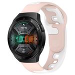 Per Huawei Watch GT 2E cinturino in silicone bicolore da 22 mm (rosa + bianco)