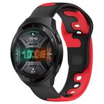 Per Huawei Watch GT 2E cinturino in silicone bicolore da 22 mm (nero + rosso)