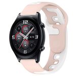 Per Honor Watch GS 3 cinturino in silicone bicolore da 22 mm (rosa + bianco)