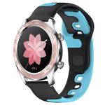 Per Honor Watch Dream 22mm cinturino in silicone bicolore (nero + blu)