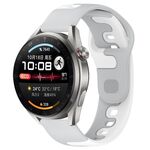 Per Huawei Watch 3 Pro Nuovo cinturino in silicone bicolore da 22 mm (grigio + bianco)