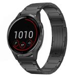 Per cinturino per orologio Garmin Vivoactive 4 da 22 mm in lega di titanio a forma di I (nero)