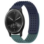 Per cinturino in silicone traspirante con punti 3D Garmin Vivomove Sport da 20 mm (blu notte + verde oliva)