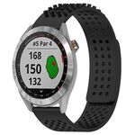 Per cinturino in silicone traspirante con punti 3D Garmin Approach S40, fori da 20 mm (nero)