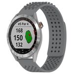 Per cinturino in silicone traspirante con punti 3D Garmin Approach S40 con fori da 20 mm (grigio)