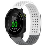 Per cinturino in silicone traspirante con punti 3D Garmin Forerunner 158 fori da 20 mm (bianco + grigio)