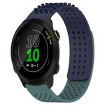 Per Garmin Forerunner 158 cinturino in silicone traspirante con punti 3D con fori da 20 mm (blu notte + verde oliva)