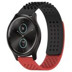 Per cinturino in silicone traspirante con punti 3D Garmin VivoMove Style da 20 mm (nero + rosso)