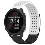 Per cinturino in silicone traspirante con punti 3D Garmin Forerunner 245 fori da 20 mm (bianco + nero)