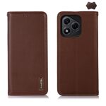 Custodia per telefono in pelle di vacchetta con strato superiore in nappa KHAZNEH per Honor 400 Lite (marrone)