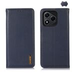 Custodia per telefono in pelle di vacchetta con strato superiore in nappa KHAZNEH per Honor 400 Lite (blu)