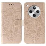 Custodia in pelle per telefono OPPO Find X8 con motivo a rilievo Sun Mandala (oro rosa)