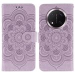 Custodia in pelle per telefono cellulare con motivo in rilievo Sun Mandala per Honor Magic7 Lite (viola)