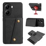 Custodia magnetica per telefono con doppia fibbia e slot per carte per Redmi Turbo 4 (nera)
