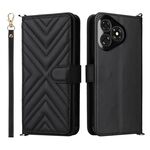 Custodia in pelle multifunzionale con 6 slot per schede per Ulefone Note 19 e cinturino da polso (nera)