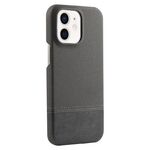 Custodia per iPhone 12/12 Pro in PU ibrida con cuciture in tessuto MagSafe magnetica per PC (grigio)