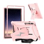 Custodia ibrida in silicone per tablet PC con supporto a forma di bullone per Samsung Galaxy Tab S10+ / S9+ (oro rosa)