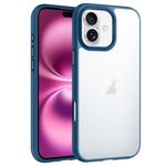 Custodia trasparente antiurto Phantom Frosted Airbag per iPhone 16 Plus (blu)