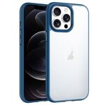 Custodia trasparente antiurto Phantom Frosted Airbag per iPhone 12 Pro (blu)