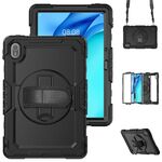 Custodia in silicone ibrida per tablet PC Huawei MatePad SE 11 2024 con tracolla (nera)