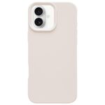 Custodia per iPhone 16 Plus in silicone liquido imitazione Dopamine (bianco formaggio)
