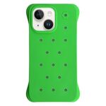 Custodia antiurto per iPhone 14 Plus in PC con fori di dissipazione del calore, tinta unita (verde)
