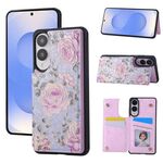 Custodia antifurto RFID con doppia fibbia stampata per Samsung Galaxy S25 Edge 5G (rosa)