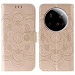 Custodia in pelle con motivo a rilievo Mandala per Xiaomi 15 Ultra Sun (oro rosa)