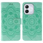 Custodia in pelle per telefono cellulare con motivo in rilievo Mandala solare per Honor 400 Lite (verde)