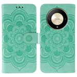 Custodia in pelle per telefono con motivo in rilievo Sun Mandala per Honor X9b / X50 / Magic6 Lite / X50 GT (verde)