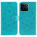 Custodia in pelle con motivo in rilievo Mandala solare per Honor Play 60 Plus / 200 Smart / X7C (blu)