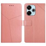 Custodia a libro in pelle con motivo a Y per Redmi 13x (rosa)