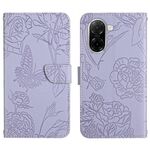 Custodia in pelle flip con motivo a farfalla in rilievo per Redmi A5 4G da 173,3 mm (viola)