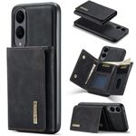 Portafoglio multi-carta DG.MING M1 Series a 3 ante + custodia magnetica per telefono (nero) per Samsung Galaxy S25 Edge 5G