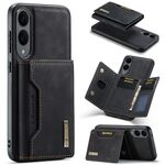 Per Samsung Galaxy S25 Edge 5G DG.MING M2 Series Borsa multi-carte a 3 scomparti + Custodia magnetica per telefono (Nero)