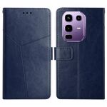 Custodia a libro in pelle con motivo a Y per Infinix Note 50x 5G (blu)
