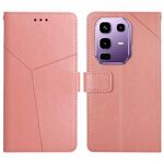 Custodia a libro in pelle con motivo a Y per Infinix Note 50x 5G (rosa)