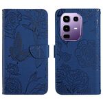 Custodia a libro in pelle con motivo a farfalla per Infinix Note 50x 5G (blu)
