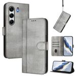 Custodia in pelle retrò con fibbia a giunzione per Tecno Camon 40 4G (grigio)