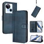 Custodia in pelle retrò con fibbia a giunzione per Tecno Spark 10 5G (blu scuro)